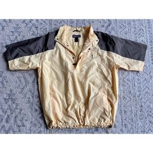 PGA Tour Short Sleeve Rain Jacket Yellow Black Size Large